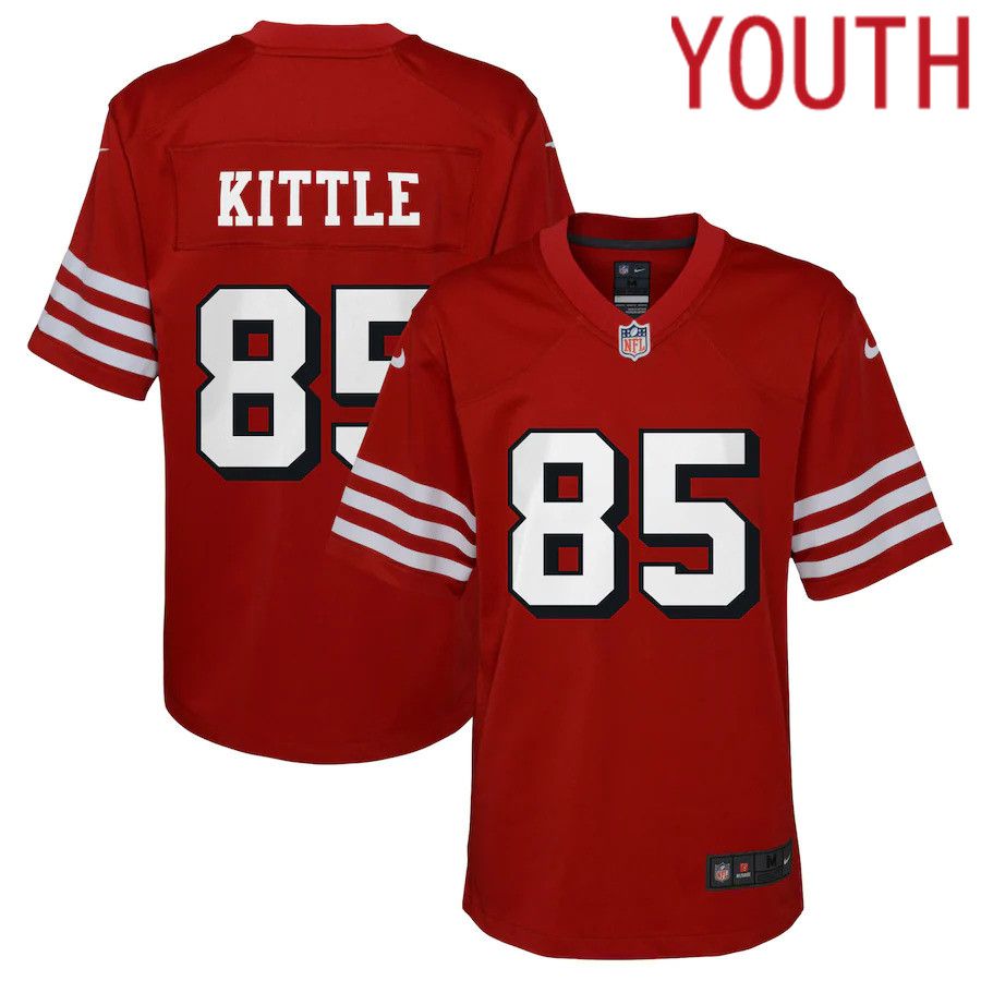 Youth San Francisco 49ers #85 George Kittle Nike Scarlet Alternate Game NFL Jersey->youth nfl jersey->Youth Jersey